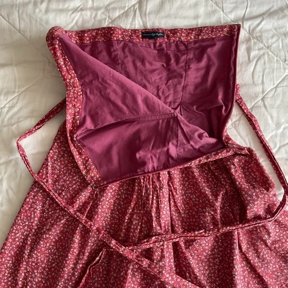 American Eagle Pink Ditsy Flowers Strapless Dress - Picture 6 of 13